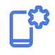 Phone repair icon with gear